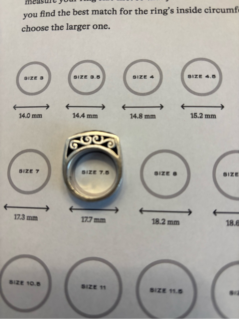 Brighton Sterling Silver Scroll Signet Ring - Black Accent - Picture 9 of 9